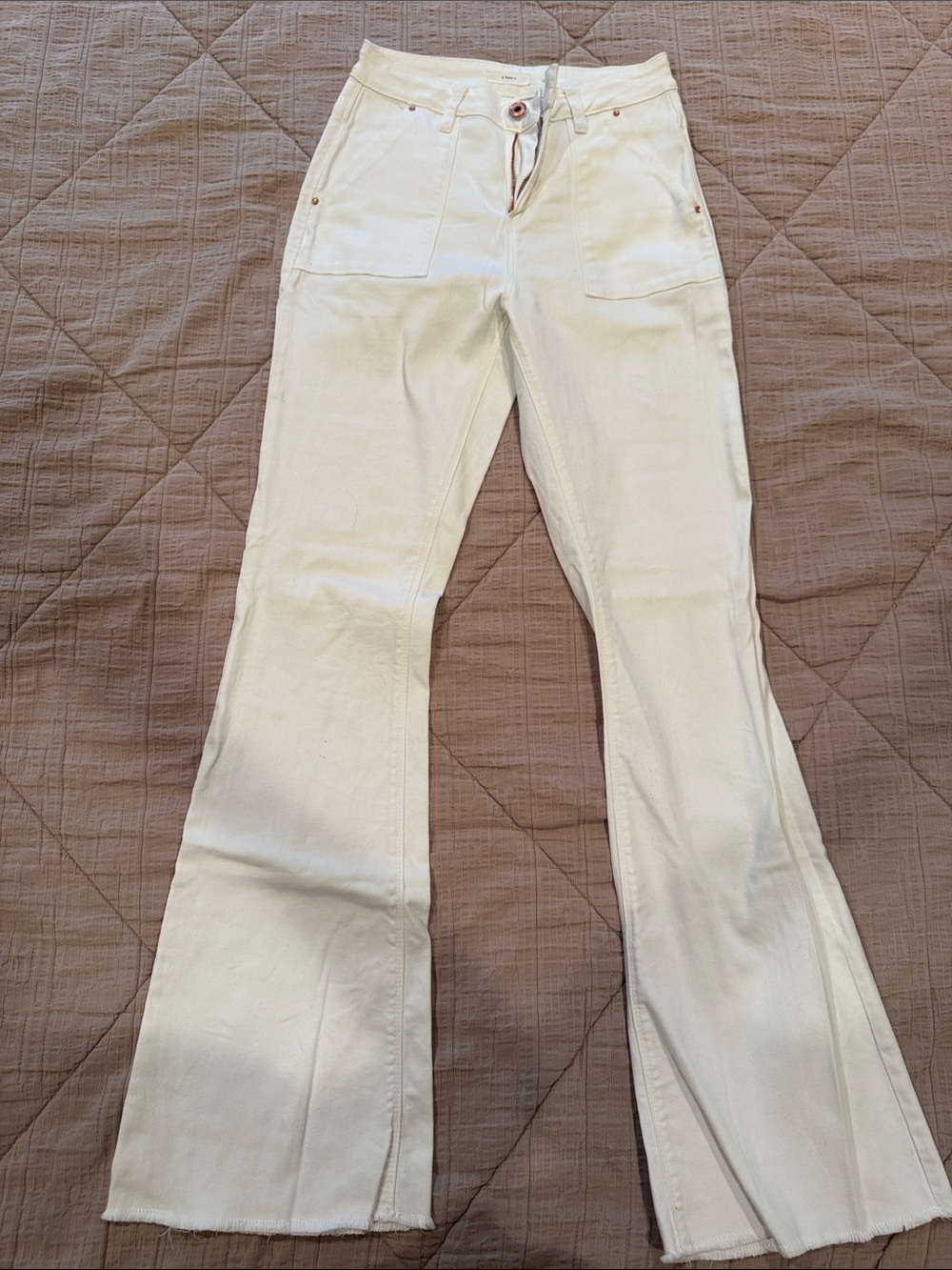 High-Rise White Flared Jeans for Women